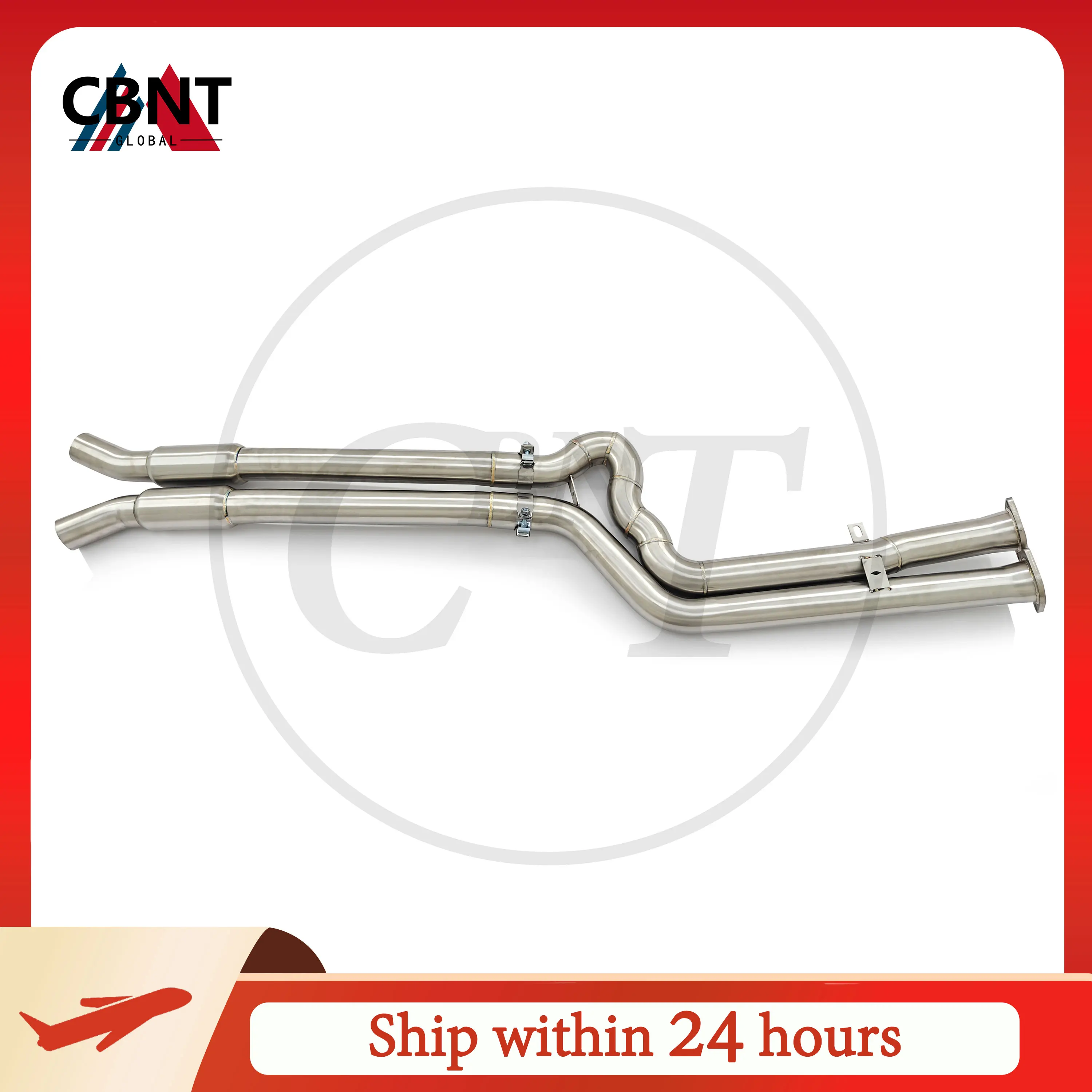 

CBNT Exhaust Middle-Pipe for BMW X3M F97 X4M F98 S58 3.0T SS304 Exhaust-pipe Mid Pipe with Resonator 70mm/2.75inches