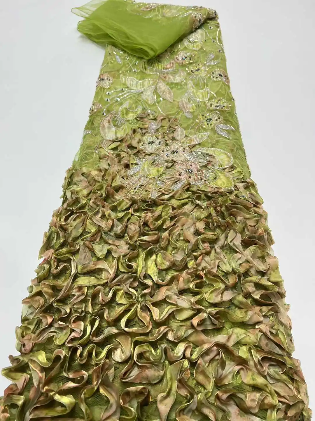 

Роскошная кружевная ткань с нигерийскими бусинами, 2021, высокое качество, кружево с вышивкой блестками, африканское 3D кружево, французская кружевная ткань для платья