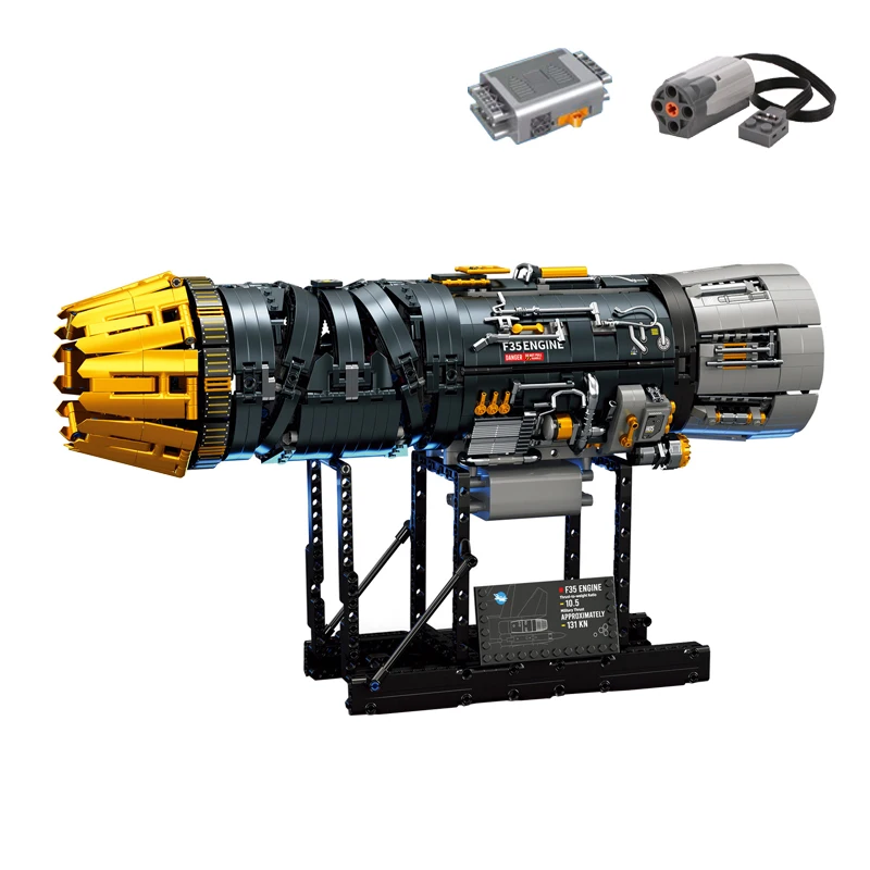 มีสินค้าในสต็อก ชุดตัวต่อ MOC เครื่องยนต์จำลองไฟฟ้า F35B ของเล่นประกอบแบบจำลองสำหรับเด็ก ของขวัญวันเกิด