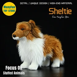 Sheltie Dog Plush Toy High Fidelity Rough Collie Plushie Shetland Sheepdog Peluche Lifelike Stuffed Animals Simulation Doll Toys