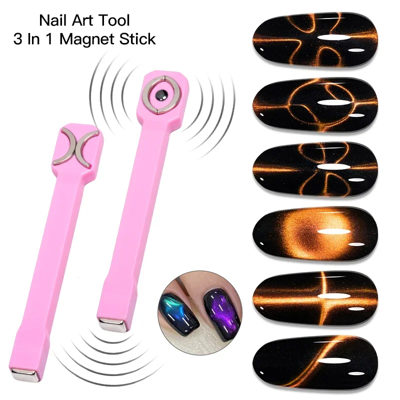 3 in 1 nail art stick magnetico multifunzione UV/LED gel smalto strumenti per nail art per gatto 3D pittura gel magnetica bacchetta magnetica fai da te
