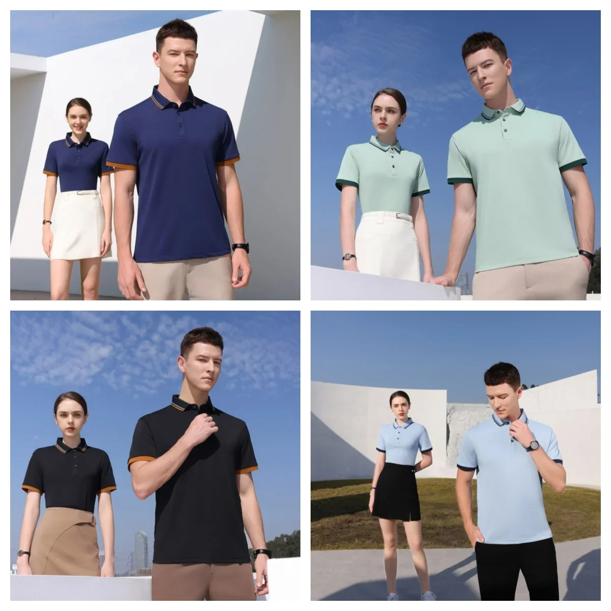 Summer new men's lapel shirt Golf polo shirt Outdoor casual lapel Classic short sleeved basic model Front button Summer regular