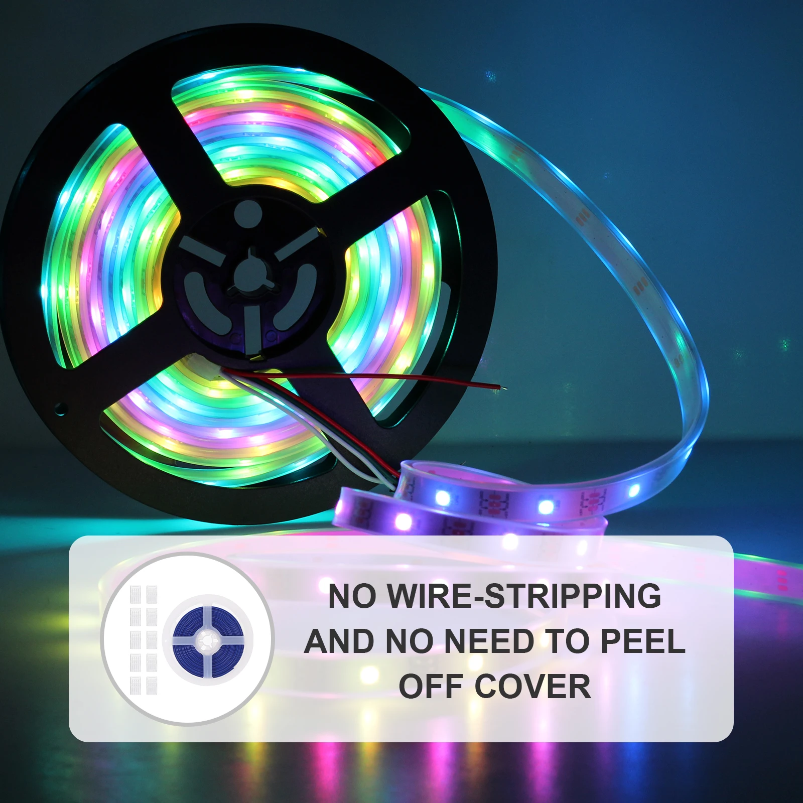 

10 Pcs RGB Connector Strip Lights LED Connectors 4 Pin Lamp Flame Retardant Pvc