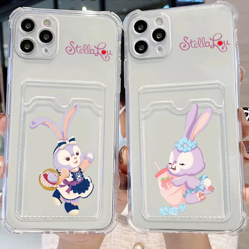 

Disney StellaLou Friend Cute For iPhone 15 14 13 12 11 XS XR X 8 7 Pro Max Plus Mini Photo Card Bag Transparent Funda