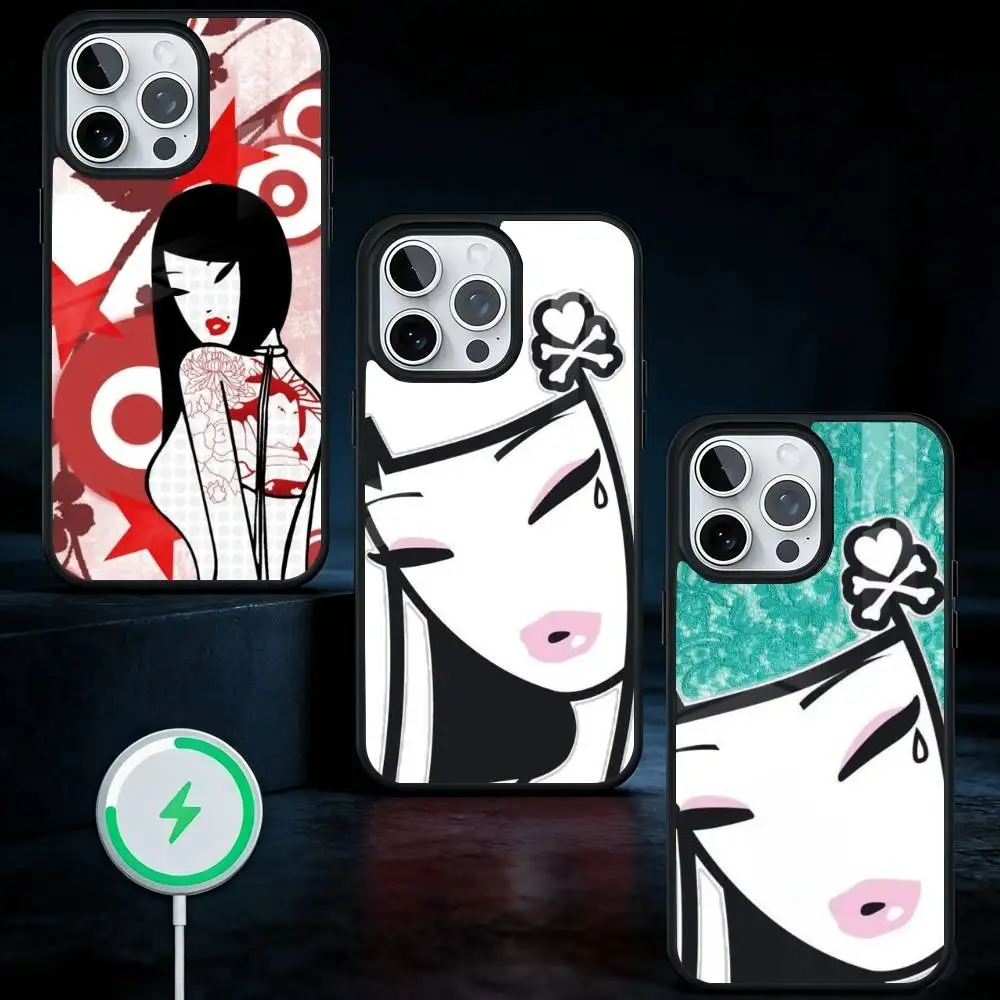

Cartoon T-Tokidokis Phone Case For iPhone17,16,15,14,13 Plus,Pro Max Magnetic For Magsafe Wireless Charging