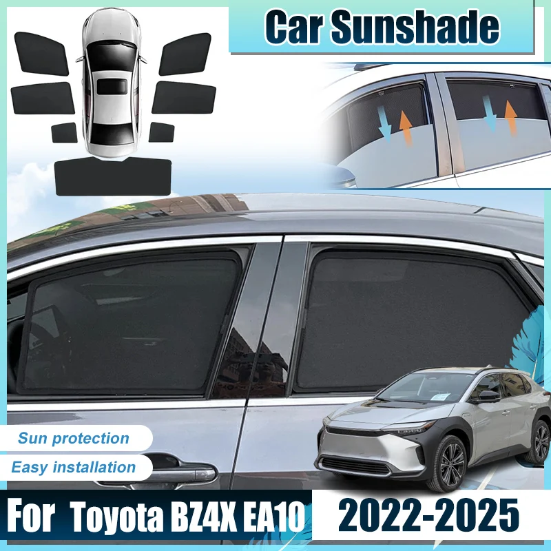 

For Toyota BZ4X Accessories 2025 EA10 2022 2023 2024 Car Window Rays Visor Auto Parts Mesh Sunshade Baffle Protective Cover Net