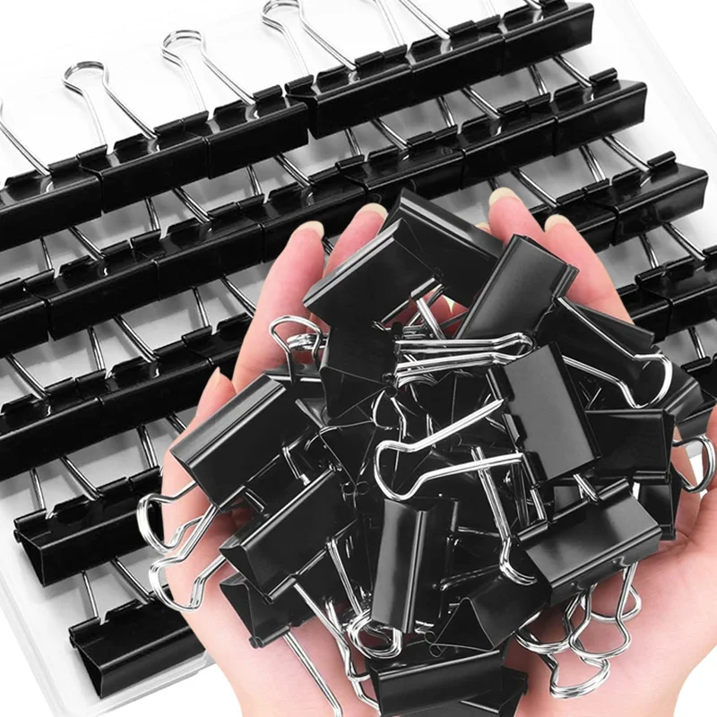 15/19/25/32/41/51mm Metal Binder Clips Ticket Collection Paper Memo Clip for Home School Office Stationery Document Clamps