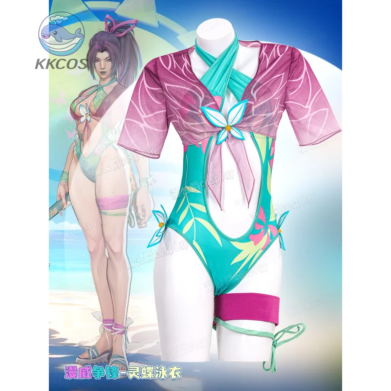 

Rivals Psylockeee Kwannonn Cosplay Costume Summer Sexy Deep V Bikini Lingerie Swimsuit Wigs Halloween Christmas Role Play KKCos