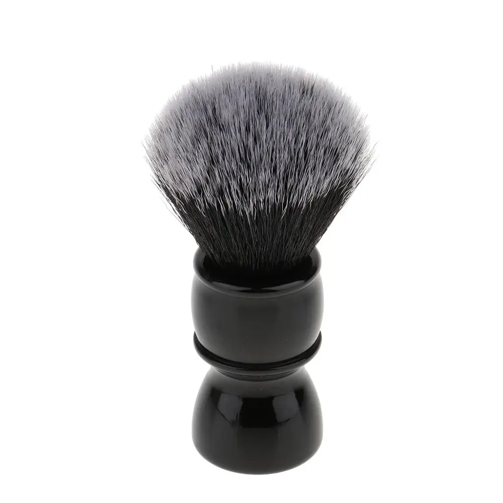 Professional Men's Mustache Beard Facial Grooming Shave Brush for Daily Shaving Black Handle Dense Nylon Hair