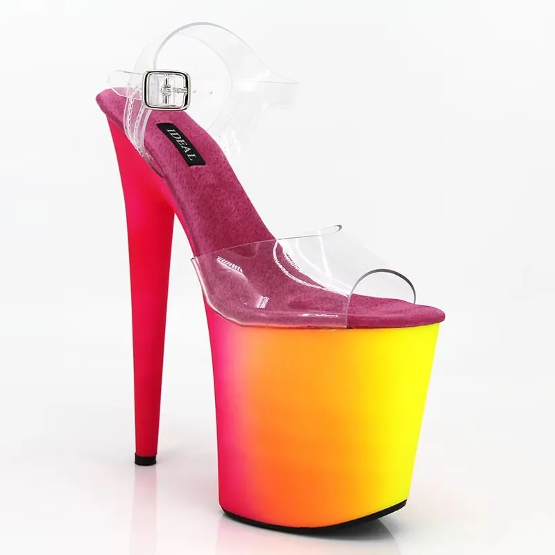 

New model steel tube dance shoes 20cm stage walk show custom dress photography high-heeled sandals wedding shoes