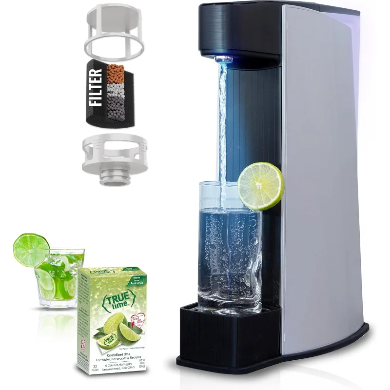 

Carbon8 Sparkling Water Maker Machine, Home Soda Stream Machine, Screw-In CO2 Carbonator, Countertop Water Mineralizer