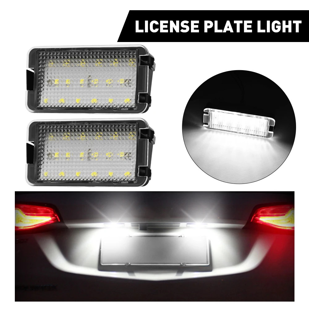 2Pcs Canbus LED Number License Plate Light for Seat Altea 2004-2009 Leon 1M 1999-2005 Ibiza 6L 2003-2008