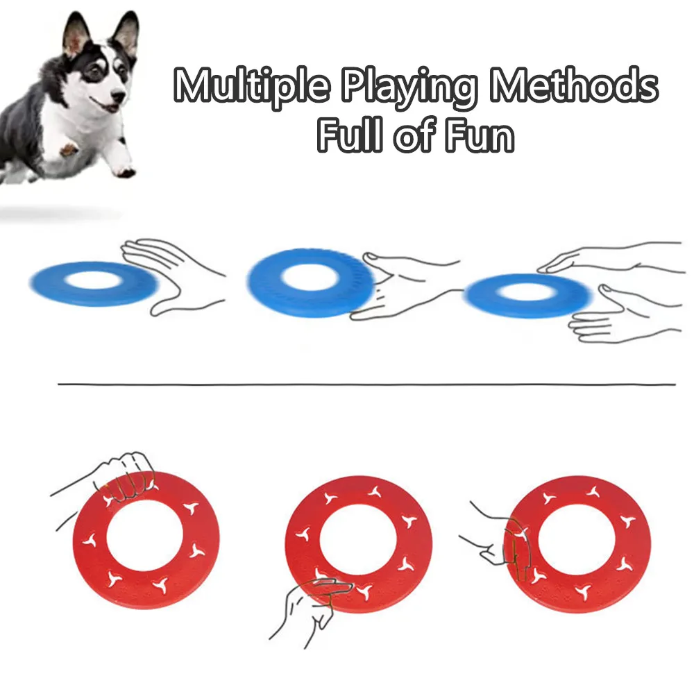 Lustige Hundespielzeuge Interaktiver Flugscheiben-Wurfspielzeug für Outdoor-Training Bissresistente Kauspielzeuge für Welpen Haustier-Hunde-Flugscheibenspiel – Detail 4
