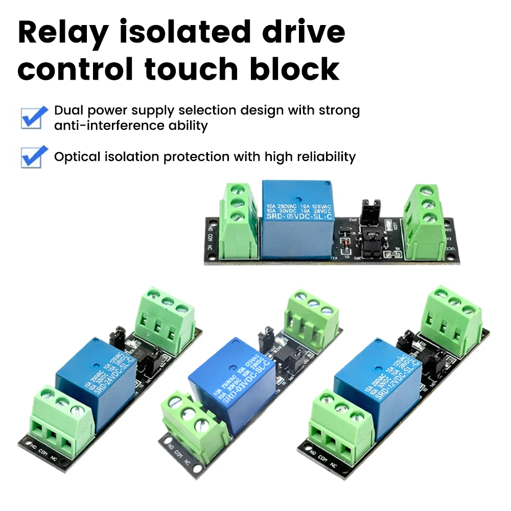 Módulo de relé de controlador de alto nivel, placa de módulo de Control de unidad aislada para Arduino SRD-DC03V-SL-C, CC 3V/3,3 V, 1 canal