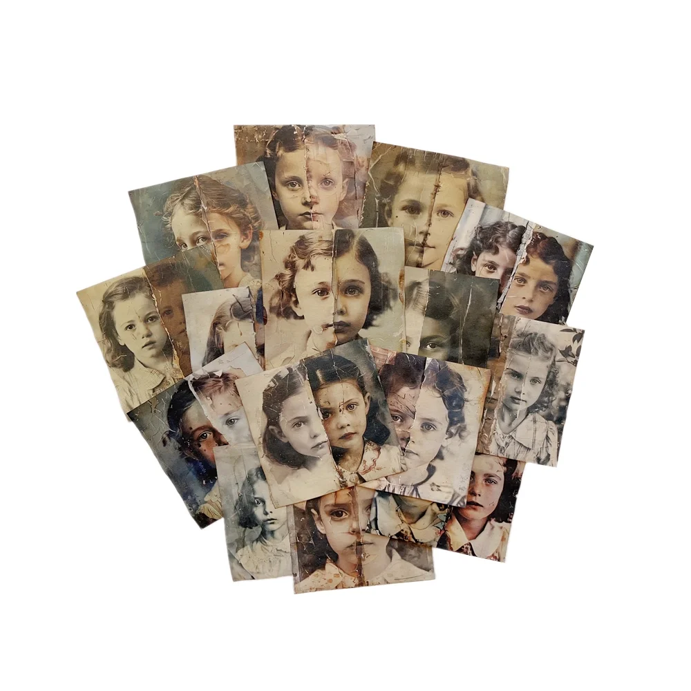 Junk Journal Retro Dyeing Paper Material Mottled Time Old Photos Photography Decorative Background Vintage Handcraft Collage