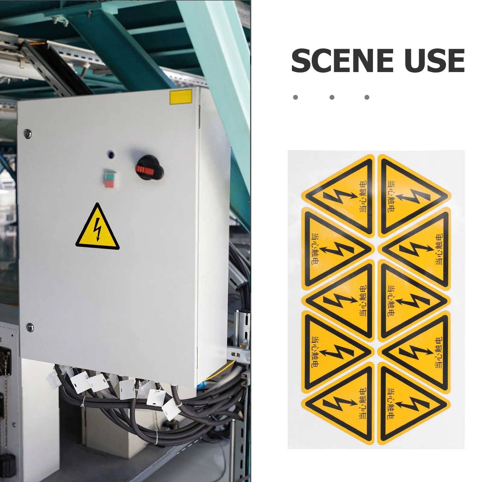 10 Pcs Warning Signs Facility and Safety Industrial-warning-signs Sticker Stickers Electrical Panel Labels Store