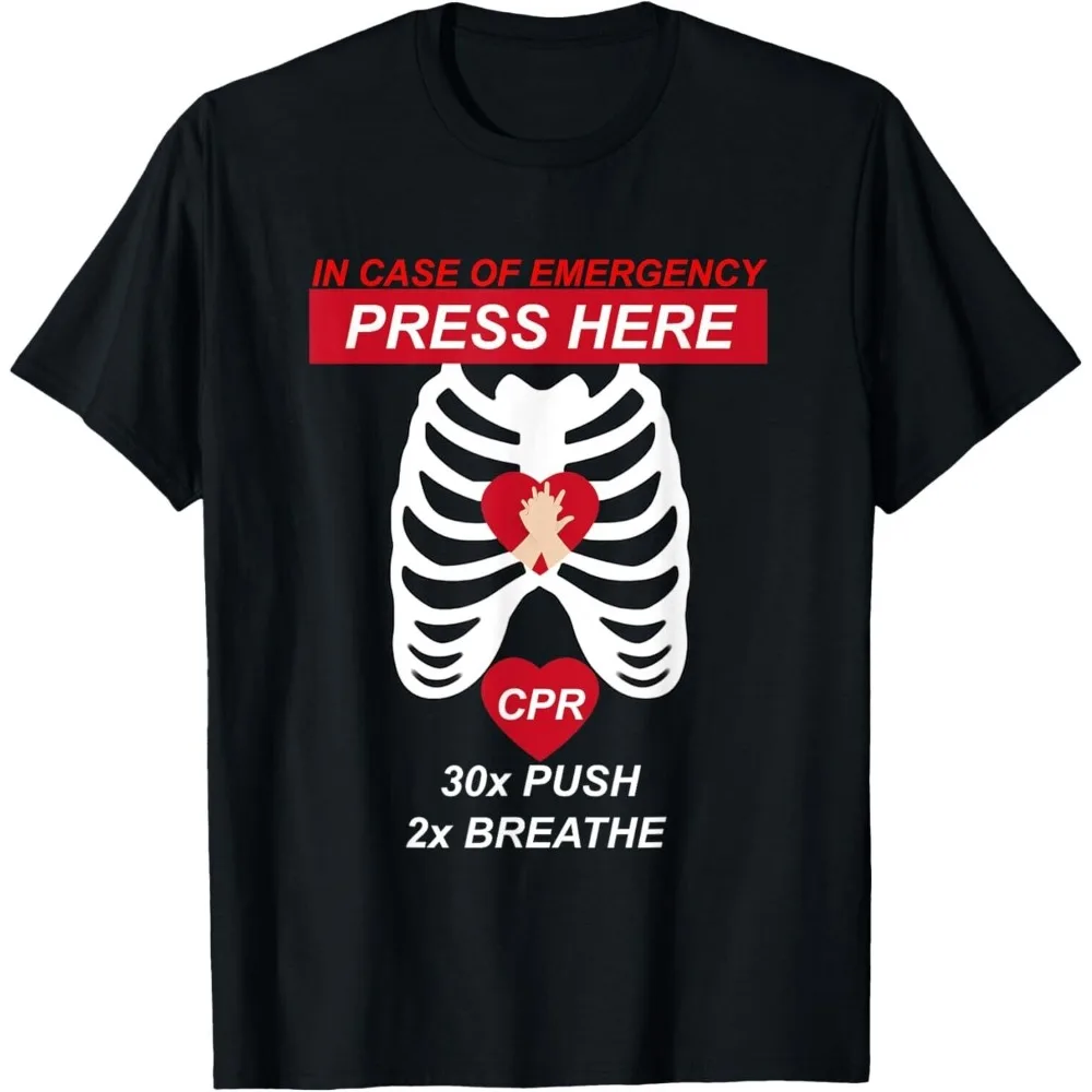 Cpr Instructor TShirt First Aid for Men Women Gift Unisex T-Shirt First Aid Knowledge Shirt Summer Crewneck Cotton Short Sleeve