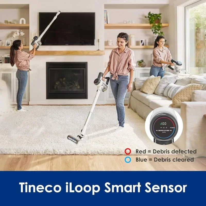 Tineco Pure ONE S15 Essentials Smart Cordless Vacuum Cleaner, Stick Vacuum with Anti-Tangle Brush & Fade-Free Suction