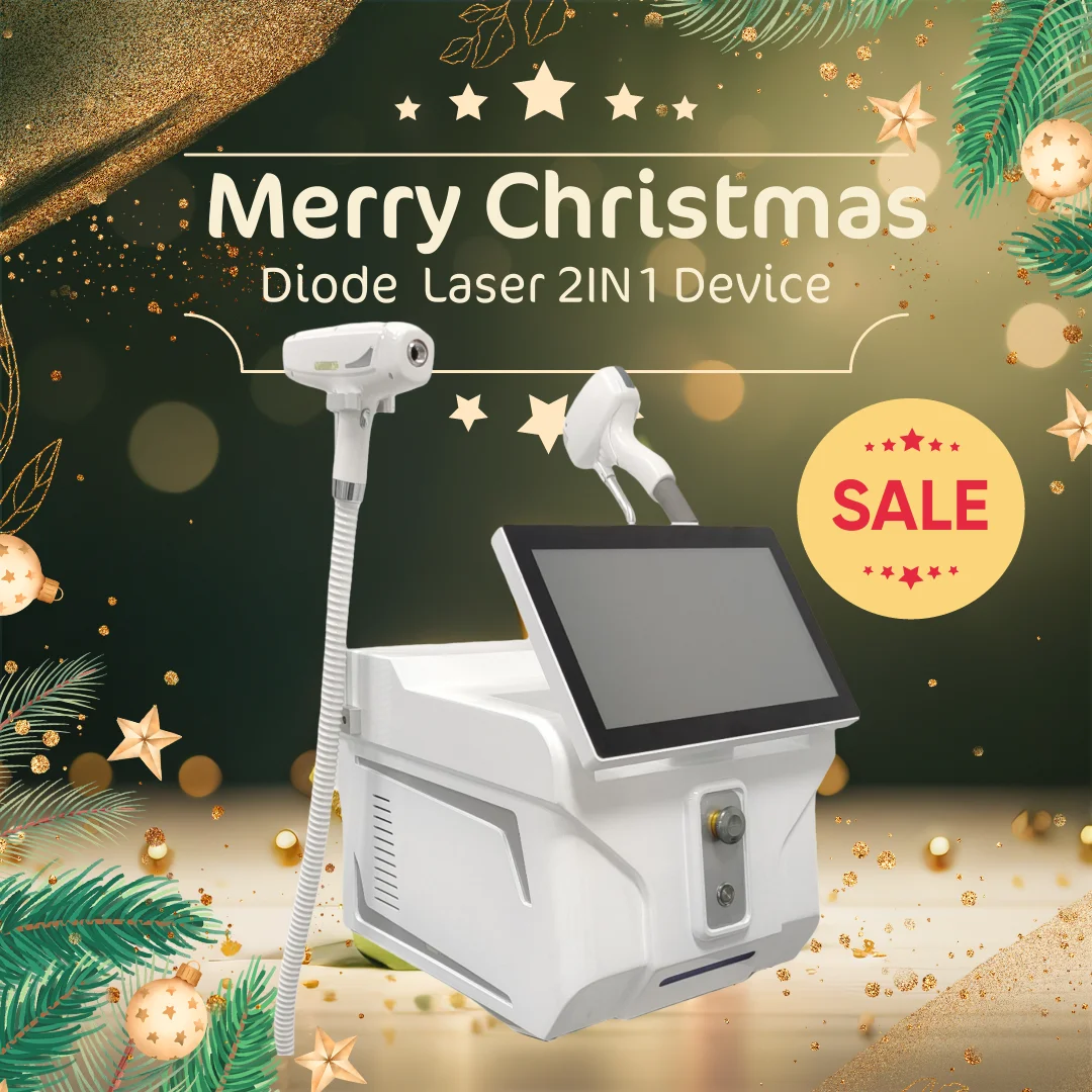 

2 in 1 Soprano Diode Laser Picotech Hair Removal Machine Depilation Tattoo Removal Ice Titanium Professional Beauty Device