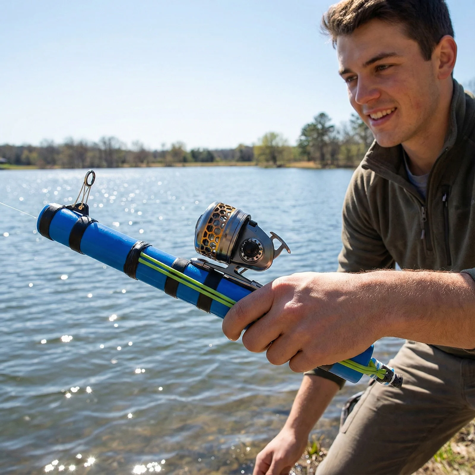 

Многоразовый компактный рыболовный кастет для заброса приманки, держатель удилища, снасти для ловли басса, форели, сома, соленой воды