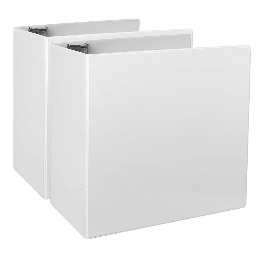 

Папка-регистратор на 3 кольцах, стандартная, с 5 наклонными D-образными кольцами, для бумаги формата Letter, для презентаций, белая, 2 шт.