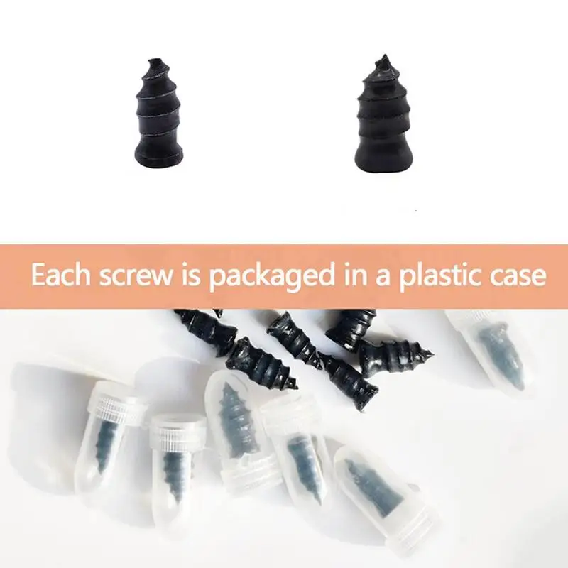 10pcs Rubber Screw Tire Plug Portable Rubber Self-tapping Screws For Tire Repair Multifunctional Tire Quick Puncture Repair Tool