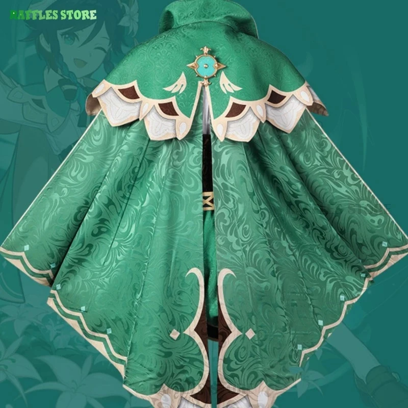 

ABC123Genshin Impact Venti Costume Wig Barbatos Green Uniforms Mondstadt Wind God High Quality Anime Cosplay U3;b,6/k'5;