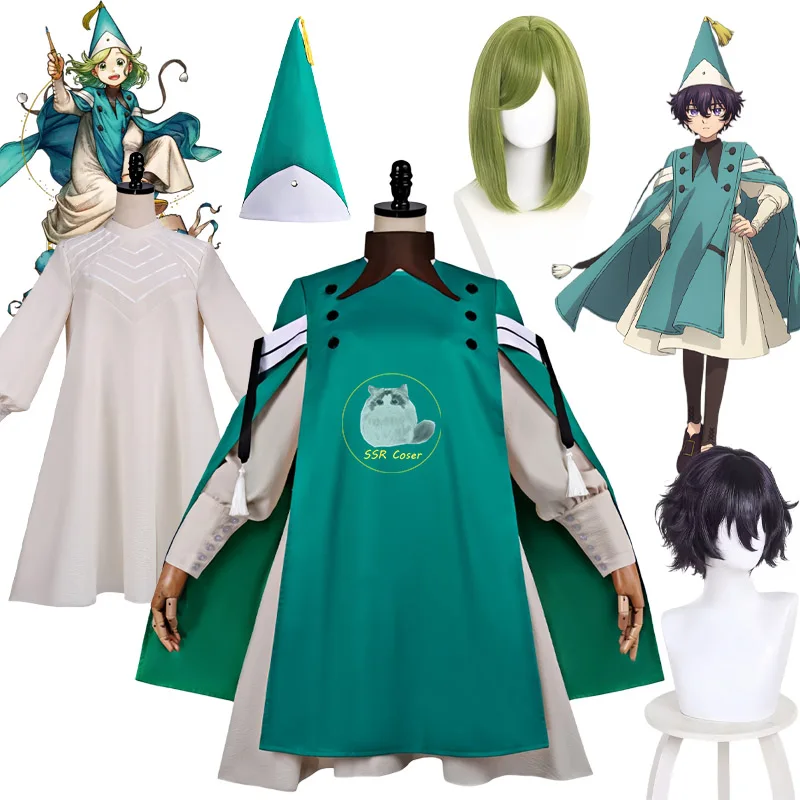 

Anime Witch Hat Atelier Cosplay Coco Cosplay Agatto Akuromu Cosplay Costumes Wig Uniform Green Cloak Hat Halloween Cos for Women