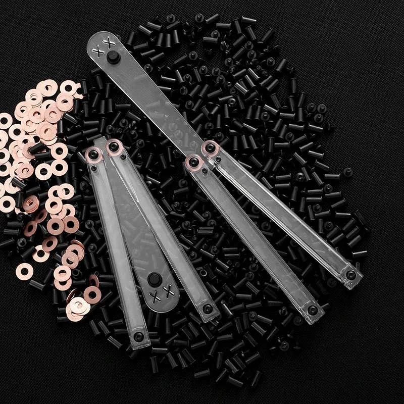 

Тренировочный нож-балисонг Yappie Transparent Squid: складной, с улыбающимся клоуном и медузой, пластиковый, для тренировок, EDC-инструмент