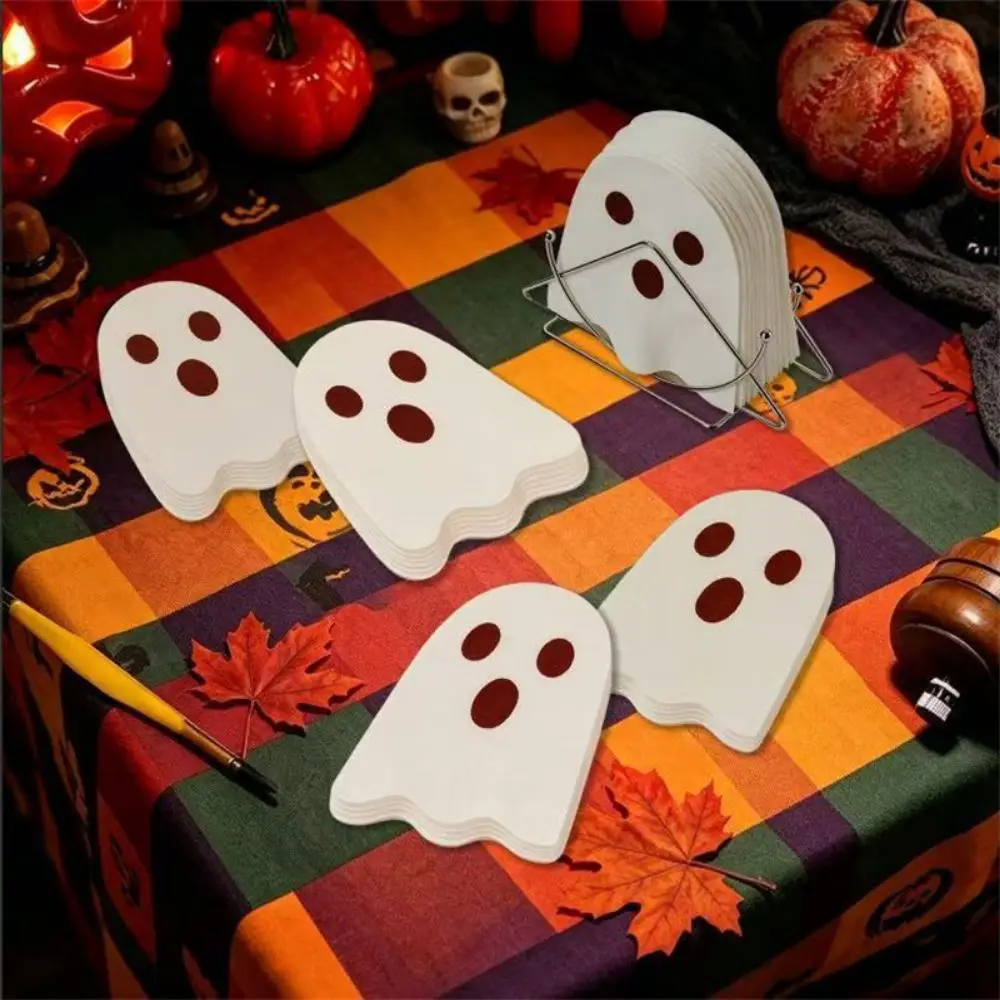 25/50 PCS Ghost Print Halloween Party Napkins Tableware Lovely Disposable Cocktail Napkins Universal Cute Party Decor Supplies