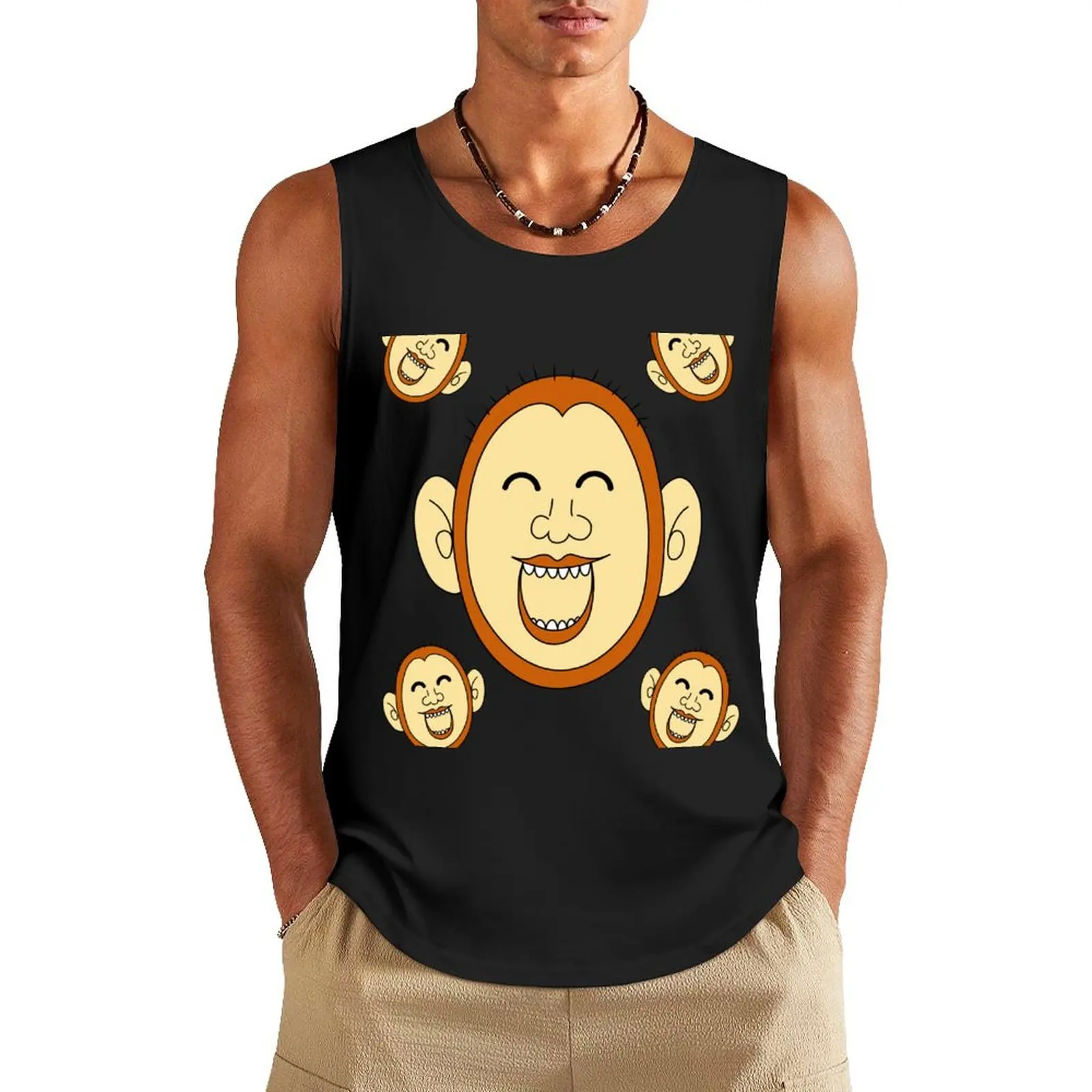 

Lame Monkey Pattern Tank Top bodybuilding for men mens designer clothes Men's sports t-shirt