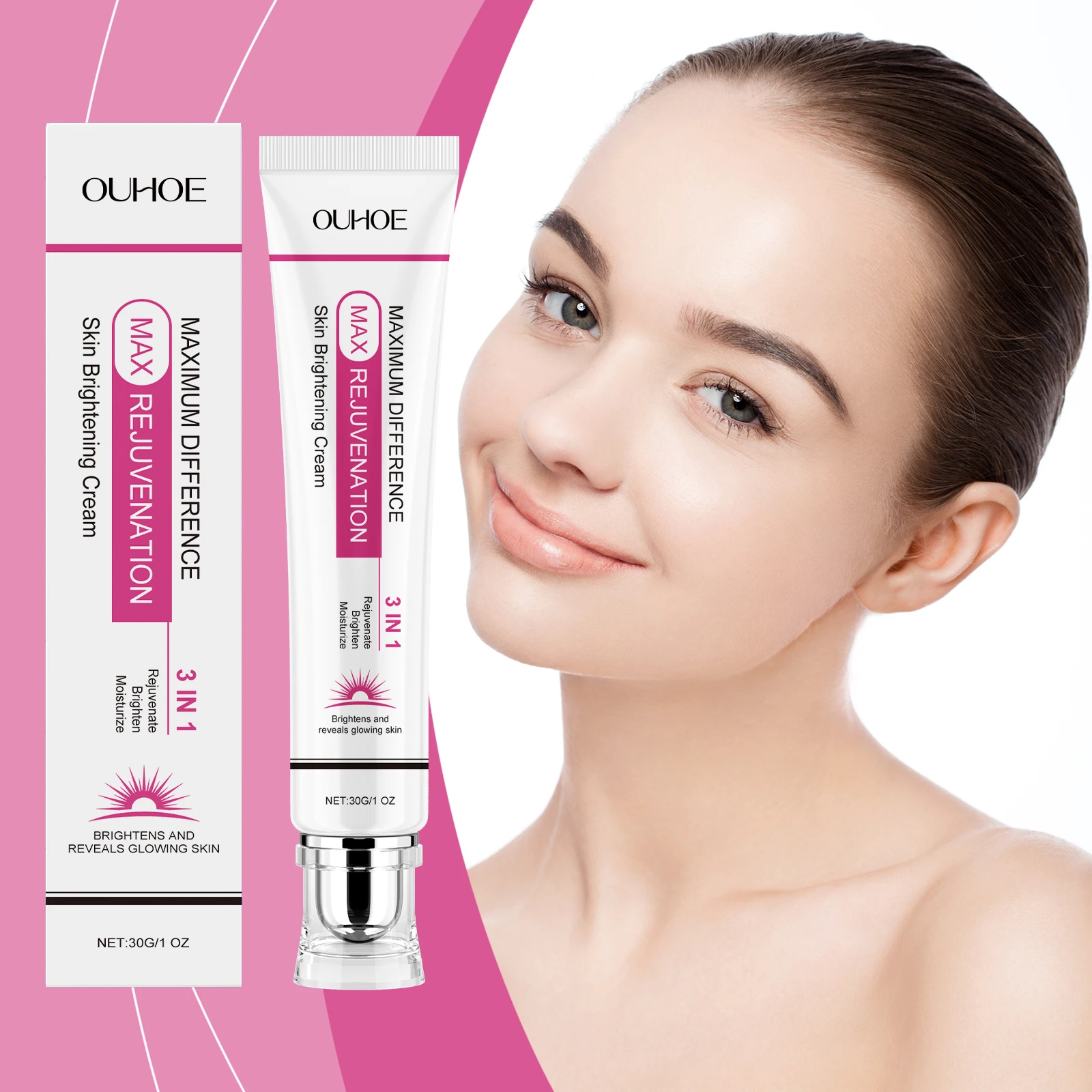 3 in 1 Rejuvenation Skin Brightening Cream Face Cream Moisturizer Glowing Skin Reduce Dark Spots Hydrating Anti-Aging Skin Care