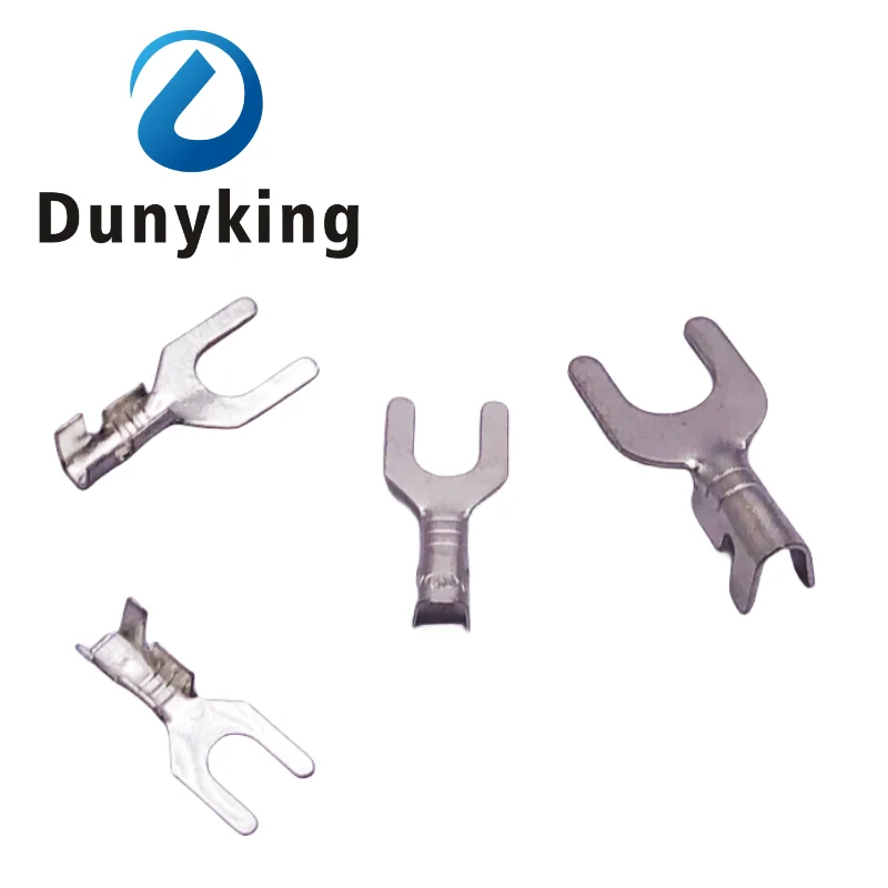 100pcs 4.2mm Fork Terminal Block Fork-shaped Bare cold-pressed Terminal U-shaped Y-shaped Lug Grounding Lug 3.2 4.2 5.2 6.2 8.2