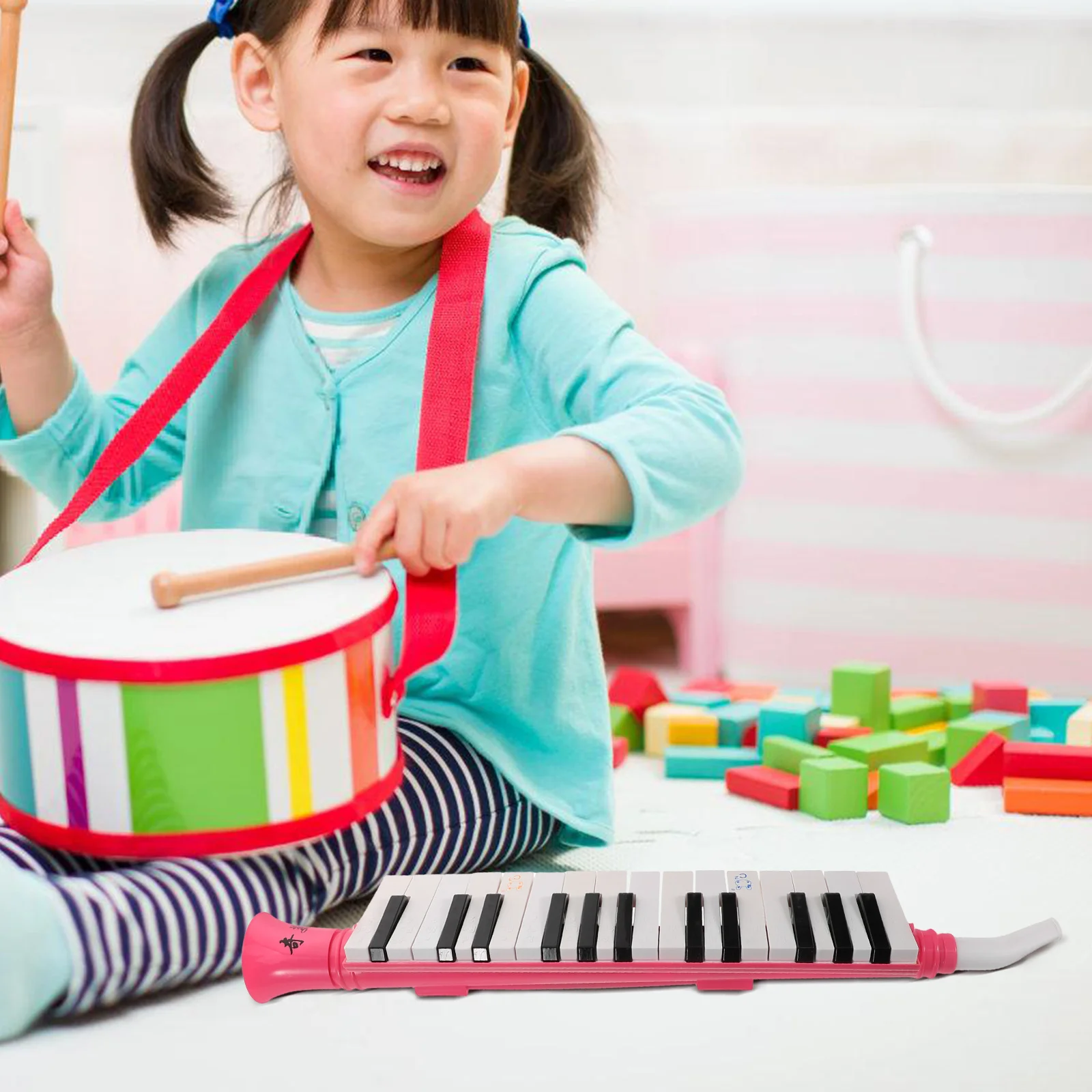 

27 Keys Piano Horn Wind Instrument Toy for Kids Children Student Mouth Organ Educational Musical Toy Plastic Keyboard