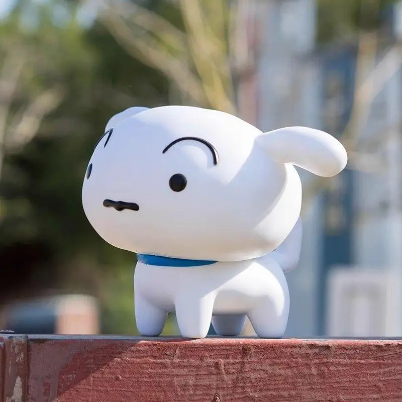 Cute Crayon Shin-Chan Anime Merchandise Shiro Figure Cartoon Anime Model Desktop Decoration Rotating Head A Gift for A Friend