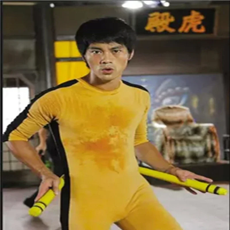 Jeet Kune Do Game of Death Costume Jumpsuit  Classic Yellow Kung Fu Uniforms Cosplay Kid Adults Wushu Uniforms Tracksuit Hallow