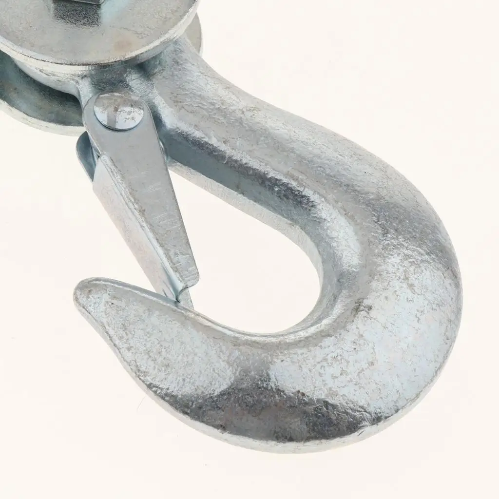 Durable Metal Lifting Hoist Swivel Hook Pulley Block Safety Snap Hook for Rope Winch Trailer Use