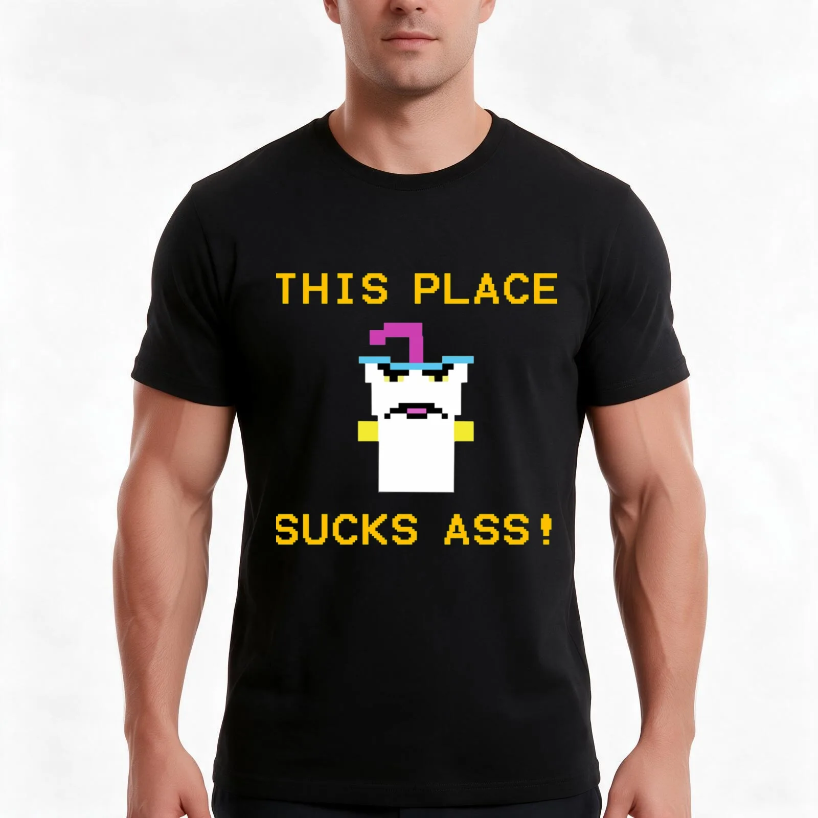 8 Bit Shake T-Shirt Summer Casual Cotton Tee Oversized Streetwear Tops Vintage Graphic Print Loose Fit Short Sleeve