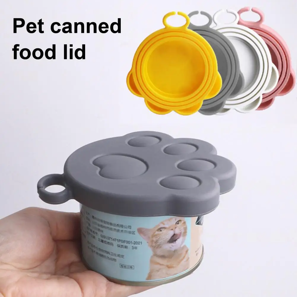 Universal Silicone Can Sealing Lid Cat Paw Dogs Cats Canned Food Cover Replacement Multi-functional Preservation Sealing Lid