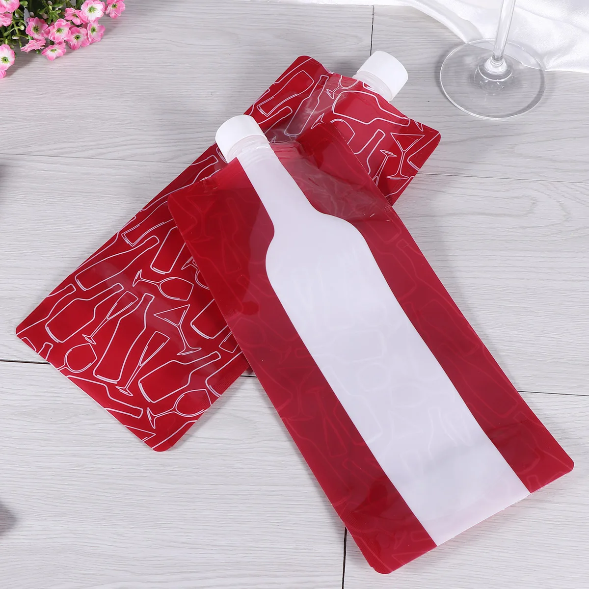

750ml Flask Foldable Red Storage Leakproof Travel Storage Solution BPA Free Reusable Bag for Travel Durable for Beer