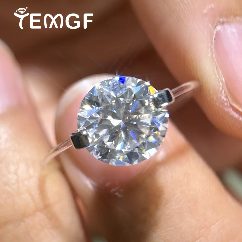 0.8CT-3CT Moissanite Ring for Women Lab Diamond With Certified 925 Sterling Silver Transparent Fishing Line Chain Ring Jewelry
