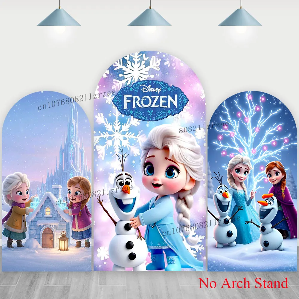 

Frozen Arch Backdrop Kids Girls Birthday Party Cute Decoration Baby Shower Banner Background Wall Polyester Double-Sided Poster