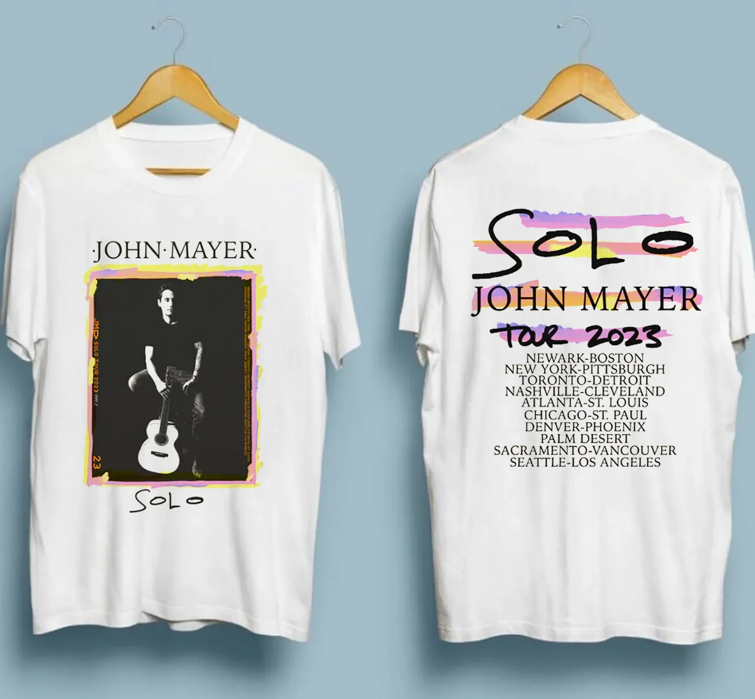 John Mayer - John Mayer Solo Tour 2023 White All Size Unisex Shirt