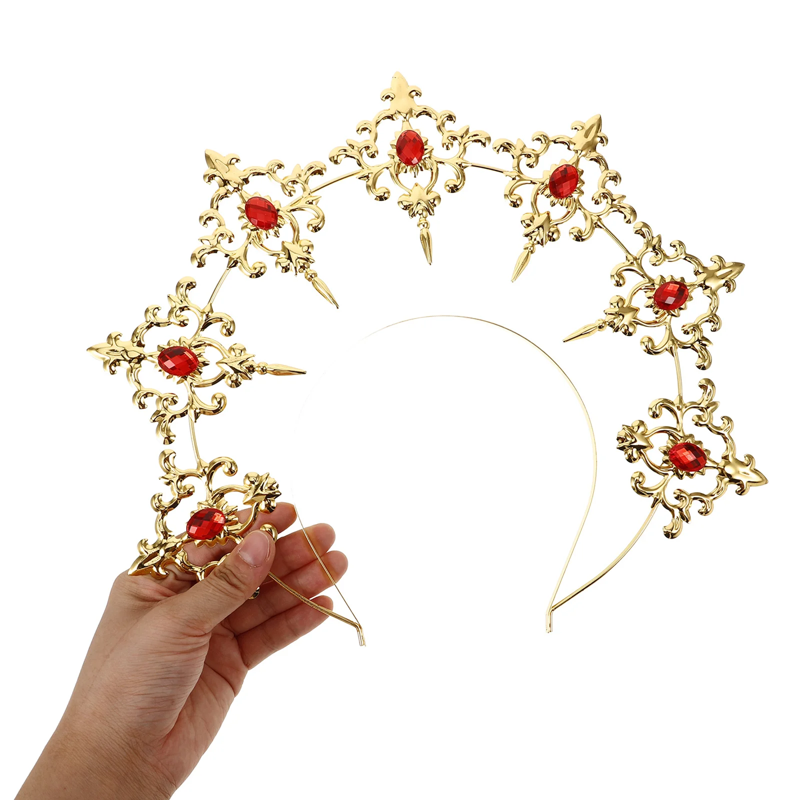 Dark Black Headwear Gold Crown Cake Topper Metal Goddess Crown Headband For Women Party Cosplay Festival Photo Prop Accessory