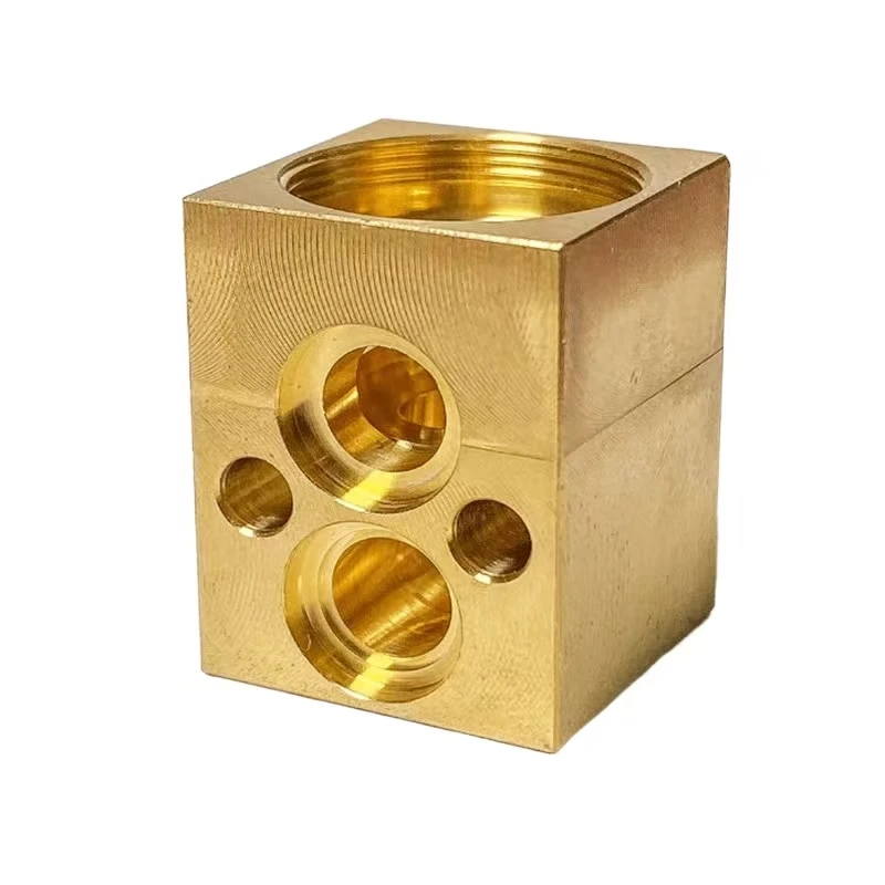 CNC machining high-precision brass mechanical tee joints, distribution box connection seats, electrical terminal blocks