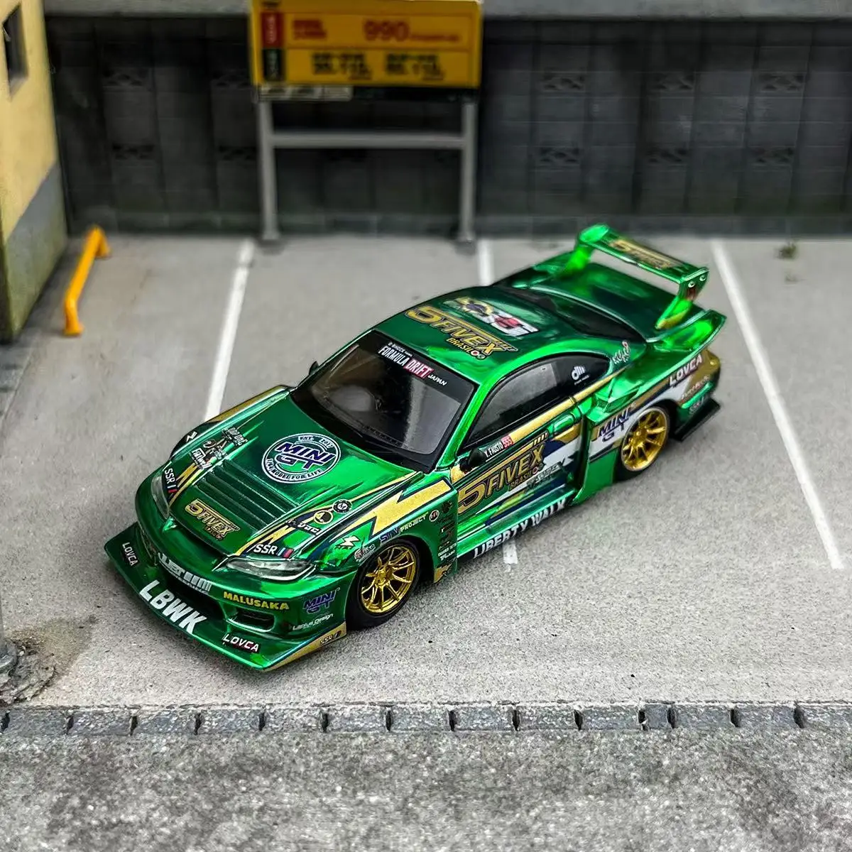 MINIGT 858 1:64 نموذج سيارة نيسان سوبر صورة ظلية S15 سيلفيا مطلي بالكهرباء #4