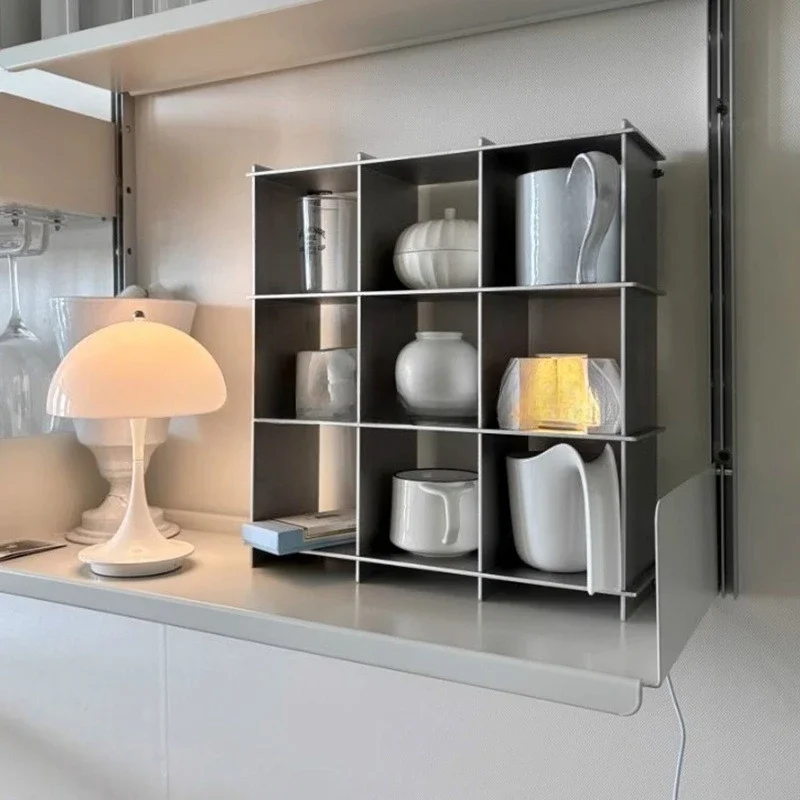 Stainless Steel Aesthetic Storage Shelf Save Space Wall Cup Organizer Multi-Tier Mug Rack for Kitchen Minimalist Tea Cup Holder