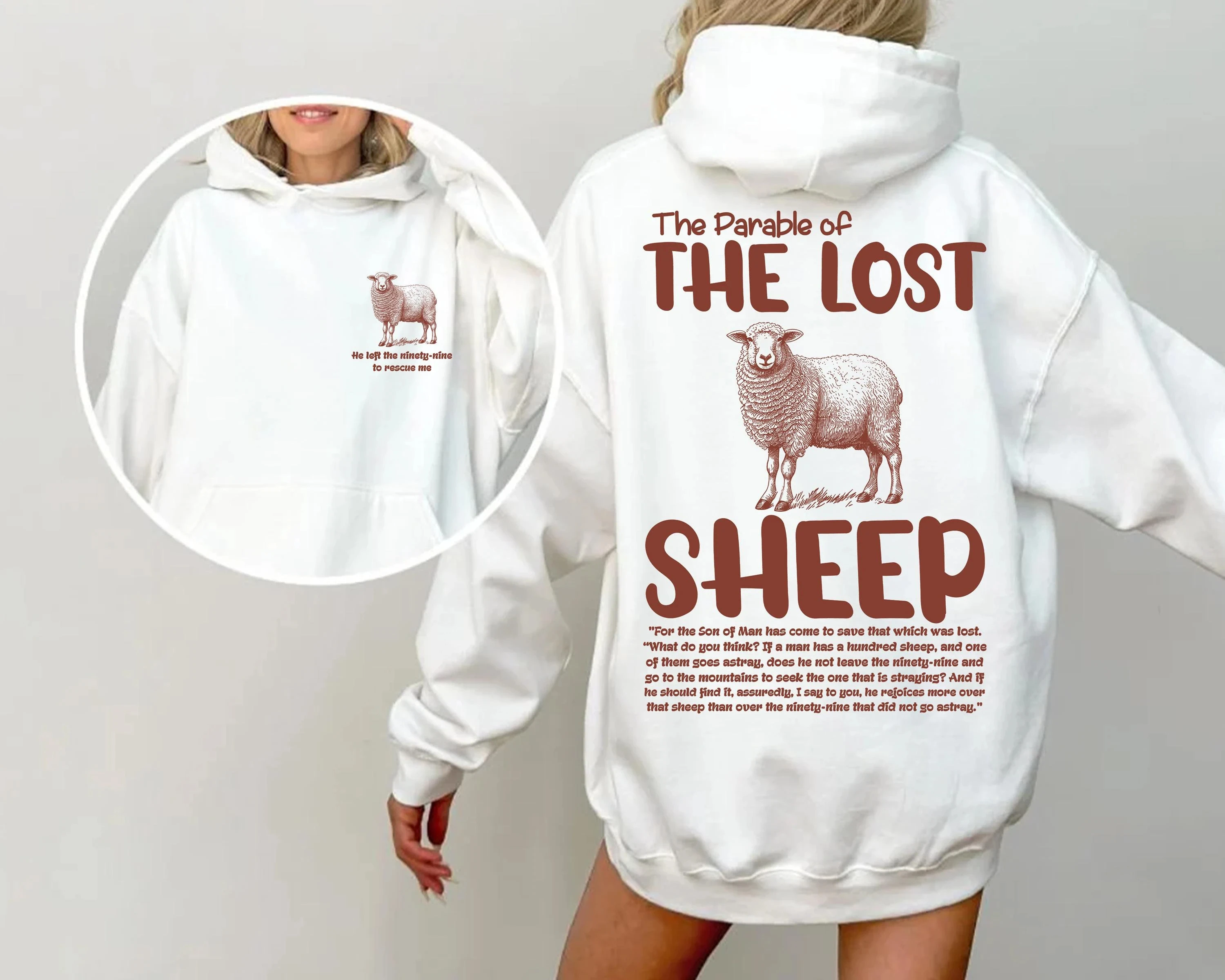 

Parable of The Lost Sheep Hoodie Men's and Women's Long Sleeve Sweatshirt Pullover Y2k Tops Fashion Autumn and Winter Clothing