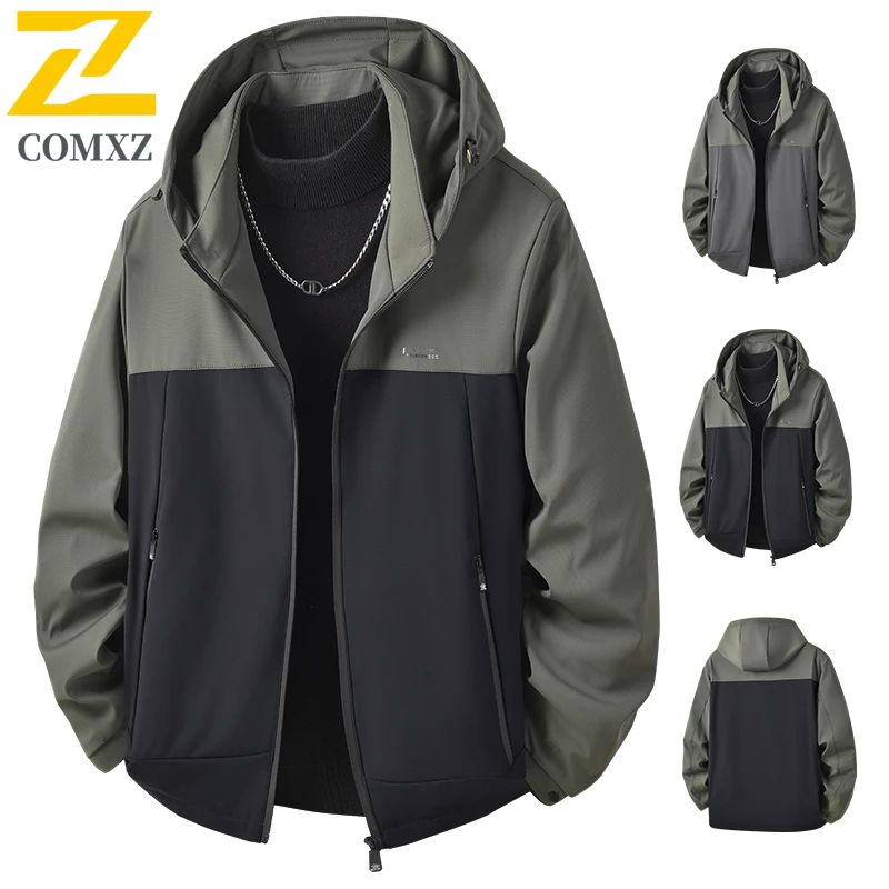 

High Quality Men's Jacket Autumn Casual Windproof And Wear-resistant Detachable Hooded Windbreaker Jacket Men Camping Snow Coats