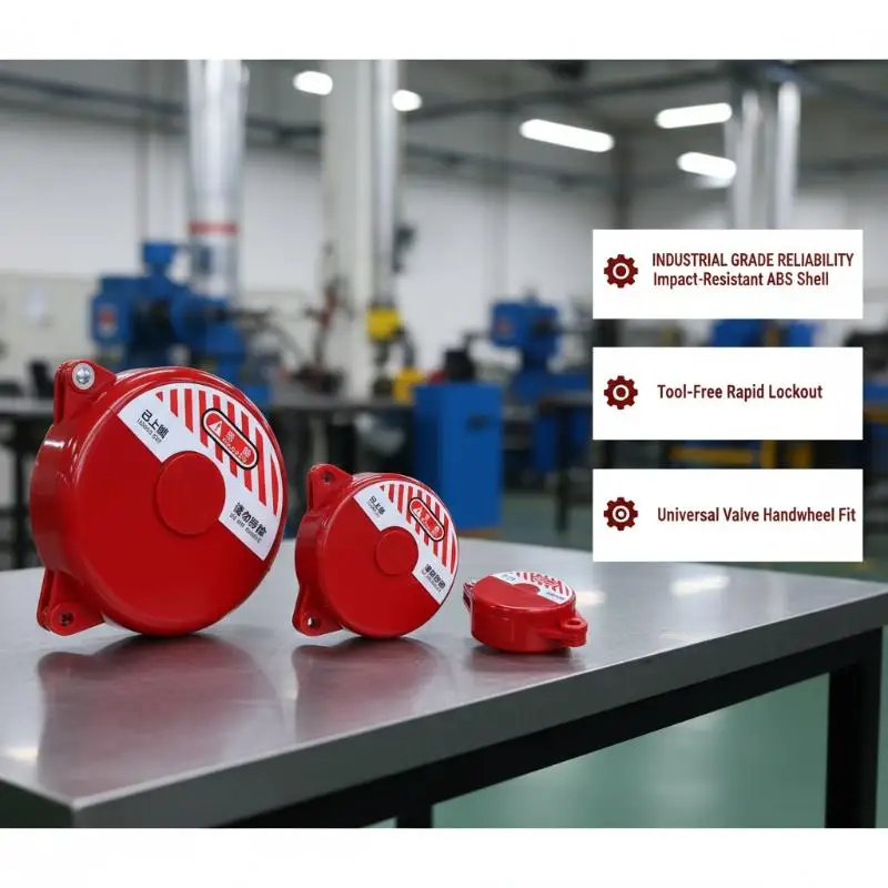 Red Gate Valve Lockout ABS Safety Lock Cover High Visibility Warning Signs for Industrial Pipeline Maintenance Work